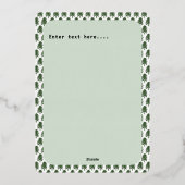 シンプルグリーンクリスマスツリー文字バック 箔シーズンカード (裏面)