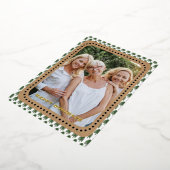 シンプルグリーンクリスマスツリー文字バック 箔シーズンカード (回転した状態)