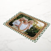 シンプルグリーンクリスマスツリー文字バック 箔シーズンカード (回転した状態)