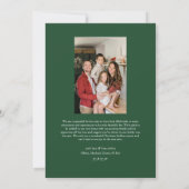 シンプルグリーンクリスマス4フォトコラージグリーングリーナリー シーズンカード (裏面)