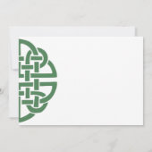 シンプルグリーンケルト結び目模様ハンドスティング セーブザデート (裏面)