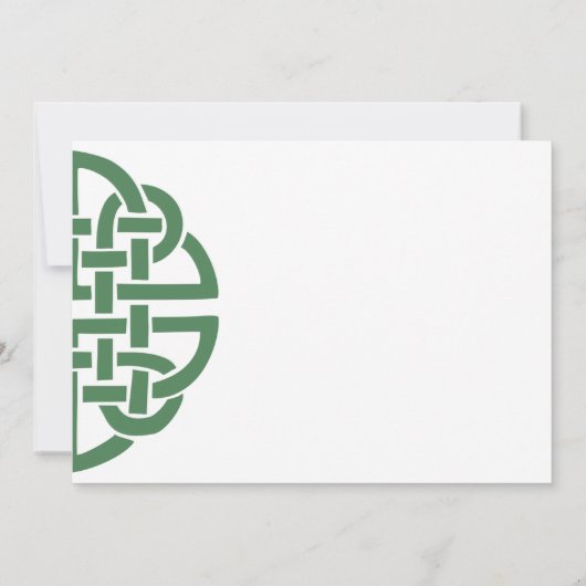 シンプルグリーンケルト結び目模様ハンドスティング セーブザデート (裏面)