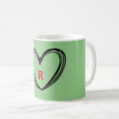 シンプルグリーンゲノム甘ホームマグネット コーヒーマグカップ (正面右)