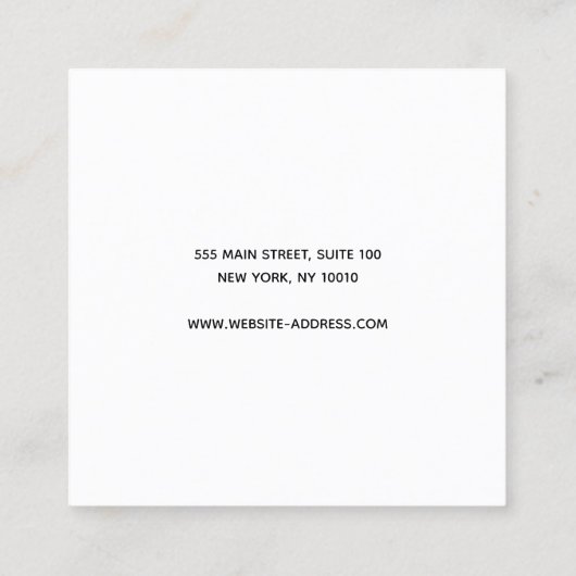 シンプルグリーンスタッモダンドイヤリングスクエアディスプレイ スクエア名刺 (裏面)