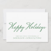 シンプルグリーンタイポグラフィ |祝日の挨拶 シーズンカード (正面)