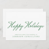 シンプルグリーンタイポグラフィ |祝日の挨拶 シーズンカード (正面/裏面)