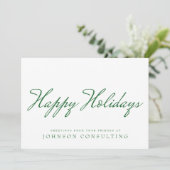 シンプルグリーンタイポグラフィ |祝日の挨拶 シーズンカード (スタンド正面)