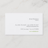 シンプルグリーンハンドドローリース自然ホワイト1 名刺 (裏面)