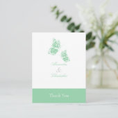 シンプルグリーンバタフライサンキュー ポストカード (スタンド正面)