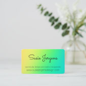 シンプルグリーンビグラデーションジネスカード 名刺 (スタンド正面)