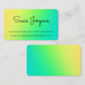 シンプルグリーンビグラデーションジネスカード 名刺 (正面/裏面)