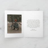 シンプルグリーンフォトクモダンリスマス シーズンカード (内部)