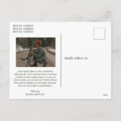 シンプルグリーンフォトクモダンリスマス シーズンポストカード (裏面)