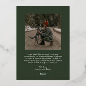 シンプルグリーンフォトクモダンリスマス 箔シーズンカード (裏面)