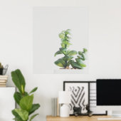 シンプルグリーンプラントミニマリスト写真 ポスター (ホームオフィス)