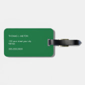 シンプルグリーンホワイトラインはっきりしたモノグラム ラゲッジタグ (裏面横)