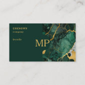 シンプルグリーンマーブル&金ゴールドモノグラムカスタム 名刺 (裏面)