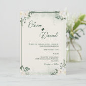 シンプルグリーンミニマル結婚式招待状 招待状 (スタンド正面)