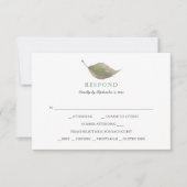 シンプルグリーンミールRSVP 出欠カード (正面)