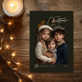 シンプルグリーンメリークリスマススクリプト写真 シーズンカード