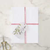 シンプルグリーンユーカリプトゥスメリークリスマスホリデー ギフトタグ (より糸付き)