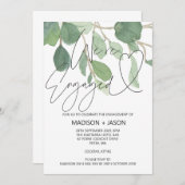 シンプルグリーンユーカリ我々は婚約した招待状 招待状 (正面/裏面)