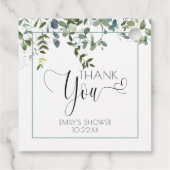 シンプルグリーンリーサンキューベイビーシャワー フェイバータグ (裏面)