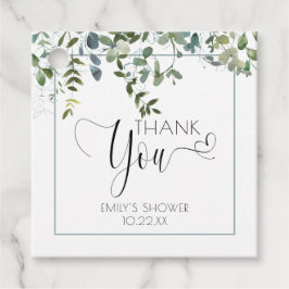 シンプルグリーンリーサンキューベイビーシャワー フェイバータグ