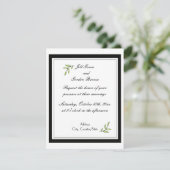シンプルグリーンリーフウェディング 招待状 (スタンド正面)