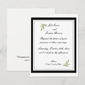 シンプルグリーンリーフウェディング 招待状 (正面/裏面)