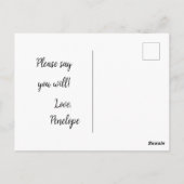 シンプルグリーンリーブライドメイド提案はがき ポストカード (裏面)