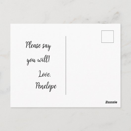 シンプルグリーンリーブライドメイド提案はがき ポストカード (裏面)