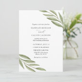 シンプルグリーンリーブランチ結婚式招待状 招待状 (スタンド正面)