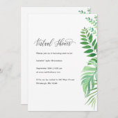 シンプルグリーンリー仮想ベビーシャワー 招待状 (正面/裏面)