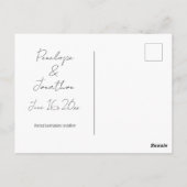 シンプルグリーンリー日付ポストカードの保存 ポストカード (裏面)