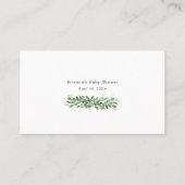 シンプルグリーンリー書道おむつラッフルチケット 名刺 (裏面)