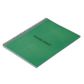 シンプルグリーンレザーノート ノートブック (左側)