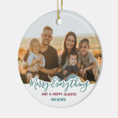 シンプルグリーンレッドトレンディー可愛いメリーすべて セラミックオーナメント (左)