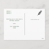 シンプルグリーン三カスタムつフォトクリスマス シーズンポストカード (裏面)