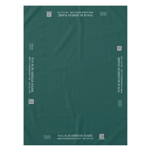 シンプルグリーン会社ロゴクラフトショー市場 テーブルクロス (正面)