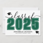 シンプルグリーン卒業パーティー 招待状 (正面)