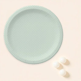 シンプルグリーン水玉模様 ペーパープレート