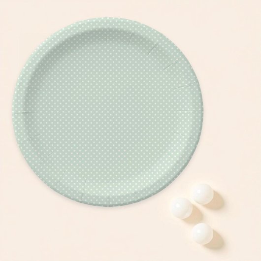 シンプルグリーン水玉模様 ペーパープレート
