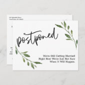 シンプルグリーン結婚リー延期 ポストカード (正面/裏面)