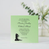 シンプルグリーン結婚式招待状 招待状 (スタンド正面)