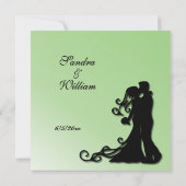 シンプルグリーン結婚式招待状 招待状 (裏面)