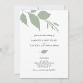 シンプルグリーン結婚式招待状 招待状 (正面)