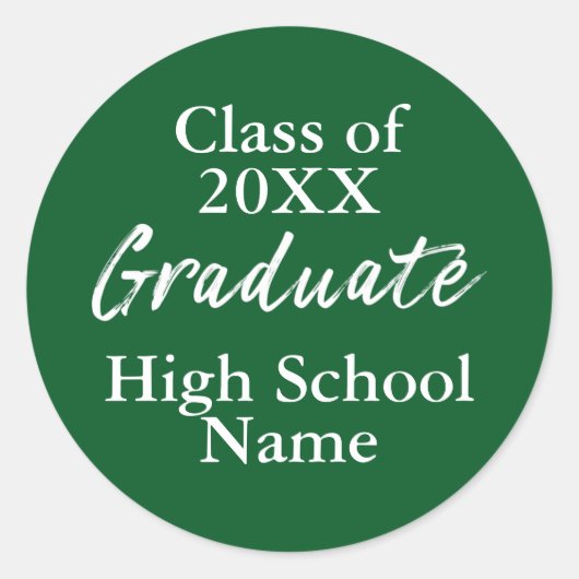 シンプルグリーン高校大学院生 ラウンドシール (正面)