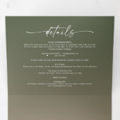 シンプルグリーン&ダスティー赤面ピグラデーションンク結婚ズ 三つ折り招待状 (内部最初)