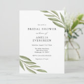 シンプルグリーン ブランチ ブライダルシャワー 招待状 (スタンド正面)